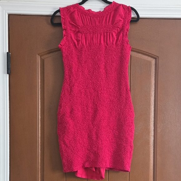 Anthropologie Ruffle Trim Textured Midi Dress Size Small - Picture 5 of 5